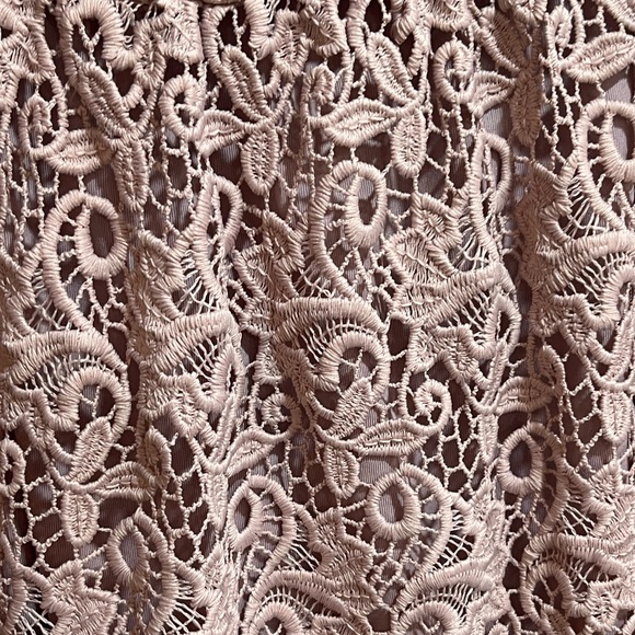 H&M Off-the-shoulder blush lace dress sz 6 - Picture 14 of 16